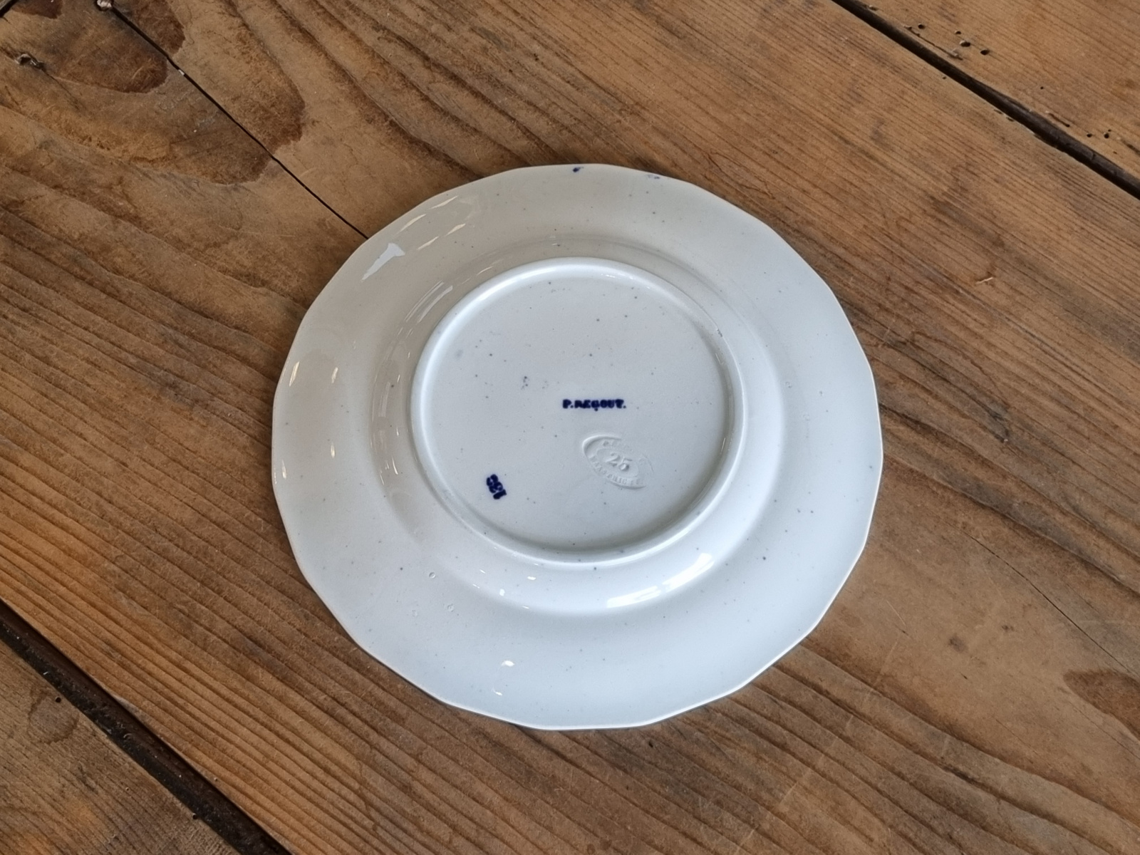 Petrus Regout blauw bord J. Cats 17,5 cm