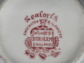 Engels rood Woods Burslem England Seaforth kom 11,5 cm