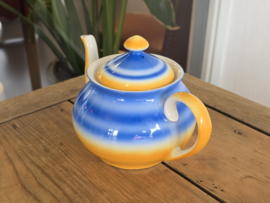 Mosa Maastricht theepot geel met blauw