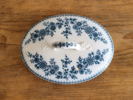 Société Céramique Bruges blauw los deksel voor dekschaal terrine