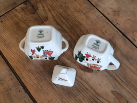 Engels Mason's Christmas Village 1983 Kerstservies Roomstel