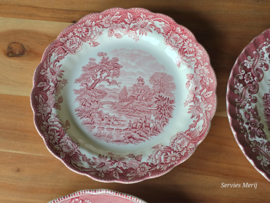 Engels rood Set 6x mix & match plat dinerbord