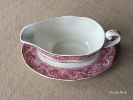 Engels rood Enoch Wedgwood River Scene sauskom op vaste onderschotel