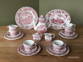 Engels rood Enoch Wedgwood Royal Homes Of Britain ontbijtservies 6 personen