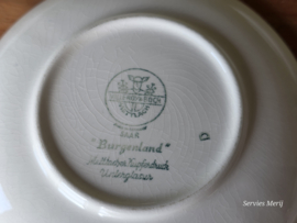 Villeroy en Boch Burgenland rood set  8x koffie kop en schotel (oud groen stempel)