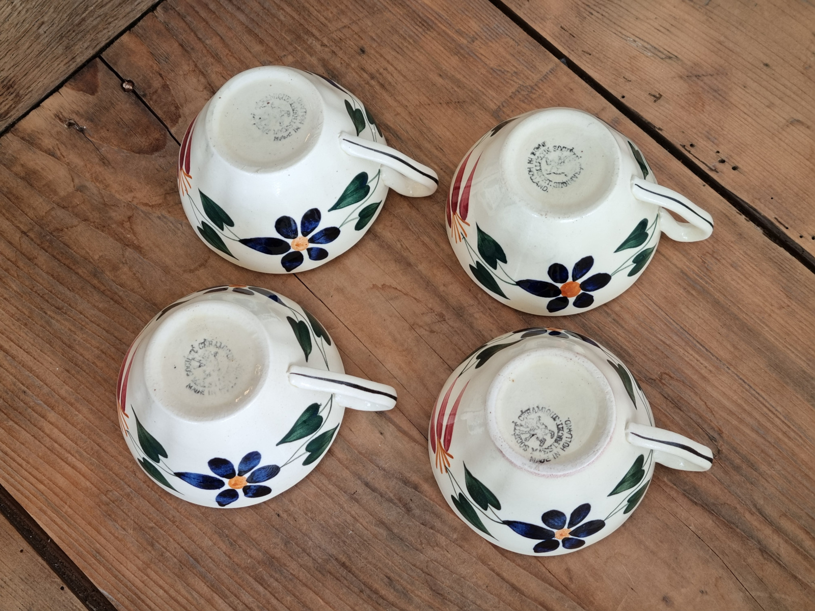 Apart Boerenbont Societe Ceramique decor Triumph Set 4x kop en schotel