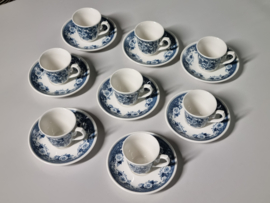 Villeroy en Boch Balmoral petrol set 8x Espresso Kop en Schotel