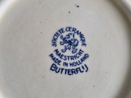 Societe Ceramique Butterflij bonbonschaaltje met zilveren greep