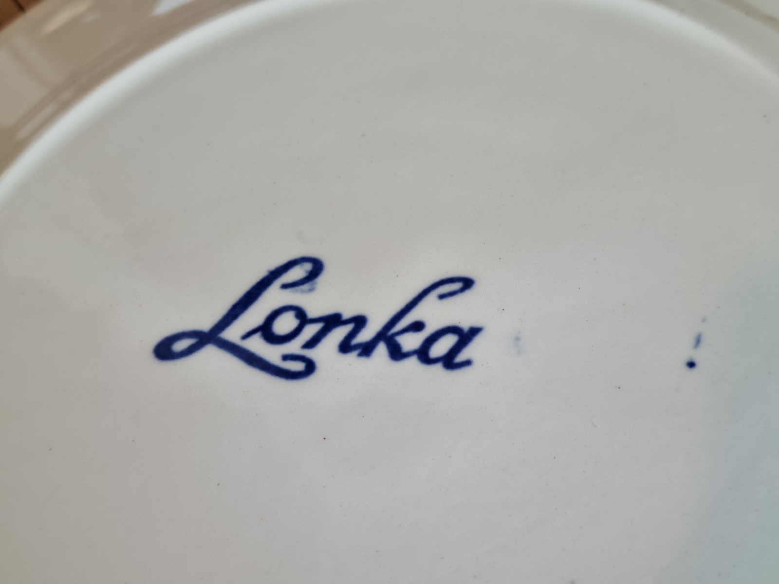 Petrus Regout blauw Lonka plat dinerbord Ø 23,5 cm (decor Amazone)