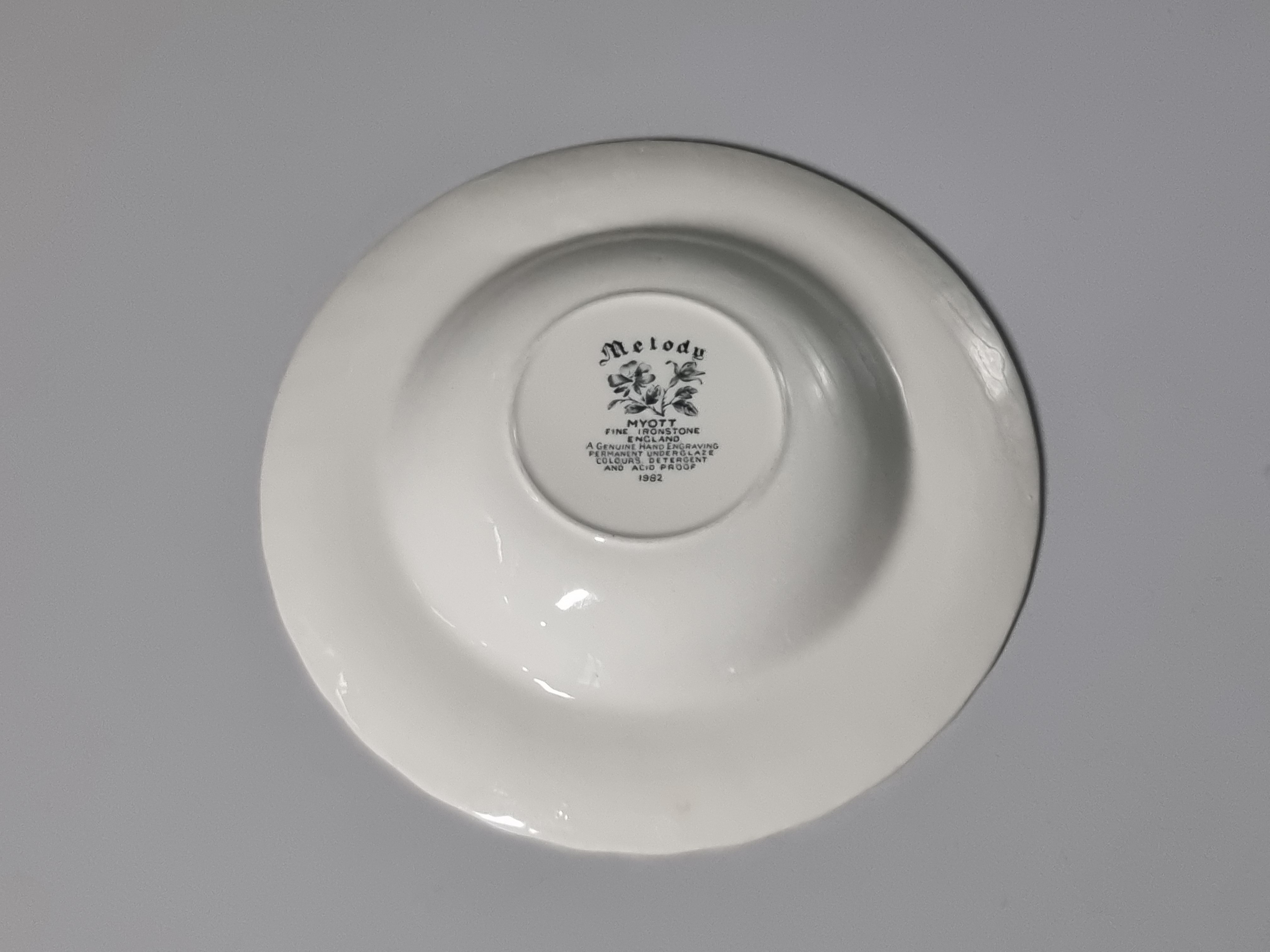 Engels blauw Melody Myott diep pasta curry bord 22,5 cm
