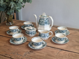 Victoria Groen Societe Ceramique Koffieservies 6 pers. (wit)