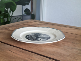 Landschap Zwart Societe Ceramique Dinerbord (vierkant model, wit)