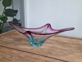 Max Verboeket Maastricht Glazen Bowl Schaal rose met blauw
