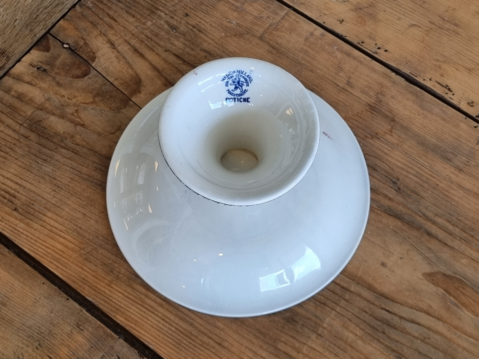 Potiche blauw Societe Ceramique Tazza op hoge voet