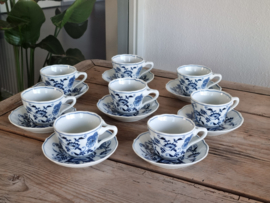 Blue Danube set 8x Koffie Kop- en schotel 8,5 cm