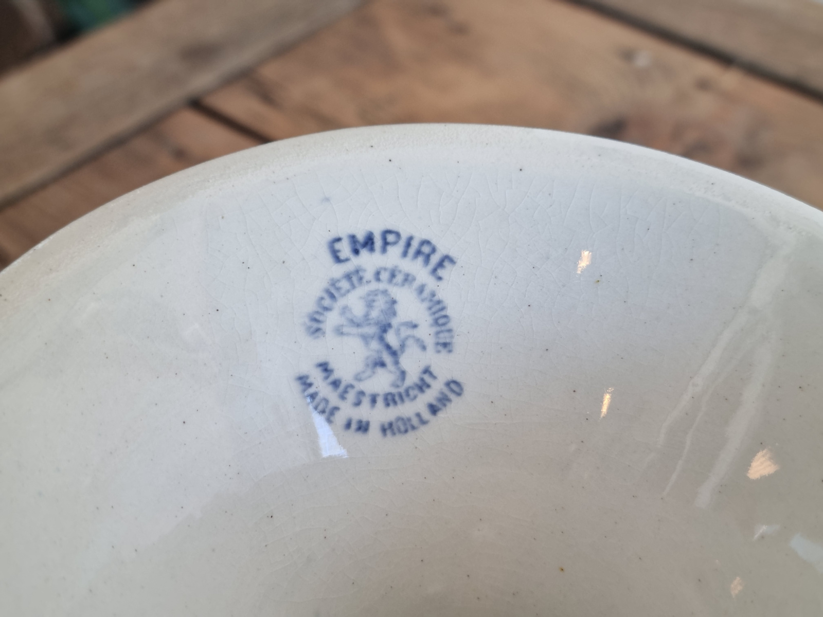 Societe Ceramique Empire blauw Tazza op hoge voet