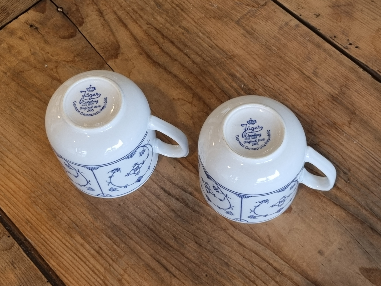 Duits Jäger Saks set 2x Mok (ronde onderkant)