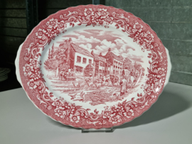 Engels rood 17th Century England Royal Tudorware Staffordshire Serveerschaal 31 cm