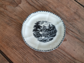Landschap Zwart Societe Ceramique los Gebaksbordje 15 cm (hoekig model)