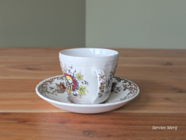 Engels Bruin Fruits & Flowers kop en schotel