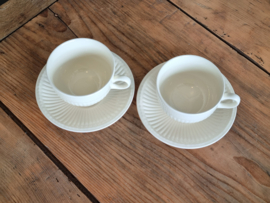 Wedgwood Edme set 2x Theekop met schotel 9 cm (zwarte stempel)