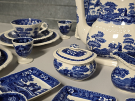 Engels Copeland Spode's Tower  blauw Ontbijtservies 6-pers