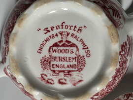 Engels rood Woods Burslem England Seaforth suikerpot
