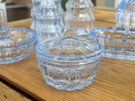 Glas Vintage Kaptafel set lichtblauw 7 delig