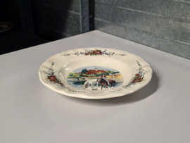 Frans Sarreguemines Obernai diep bord 23 cm (paarden)
