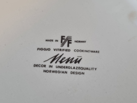 Vintage Figgjo Flint Norway decor Menu set 2x Serveerschaal met greep 20 en 17 cm