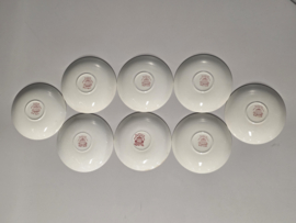 Engels rood Woods Burslem England Seaforth set 8x kop en schotel