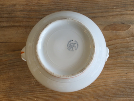 Societe Ceramique Koffiepot (vintage/retro wit met oranje)