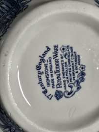 Engels blauw 17th Century England Royal Tudor Ware Staffordshire roomstel