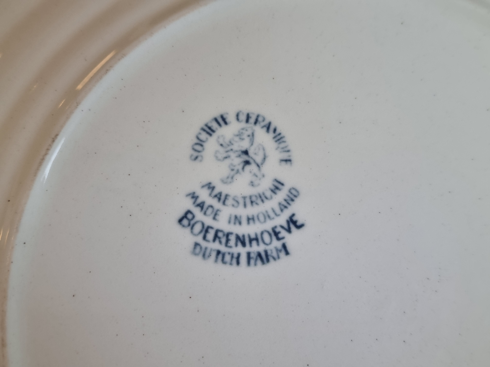 Boerenhoeve blauw Societe Ceramique set van 3x ontbijtbordje 20,5 cm