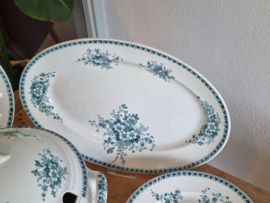 Societe Ceramique decor Anna kleur Petrol compleet Eetservies 6-pers