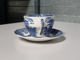 Engels blauw Enoch Wedgwood Woodland Kop en schotel