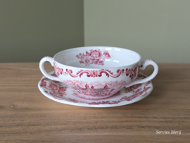 Engels rood Enoch Wedgwood Royal Homes Of Britain soepkom met schotel