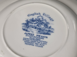 Engels blauw Alfred Meakin English Village set 6x Diep Pasta curry bord 23 cm