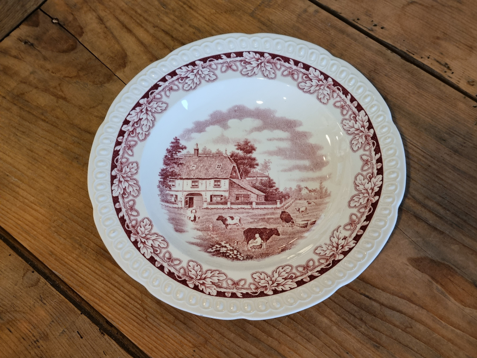 Boerenhoeve Rood Societe Ceramique diep pasta curry bord 24 cm