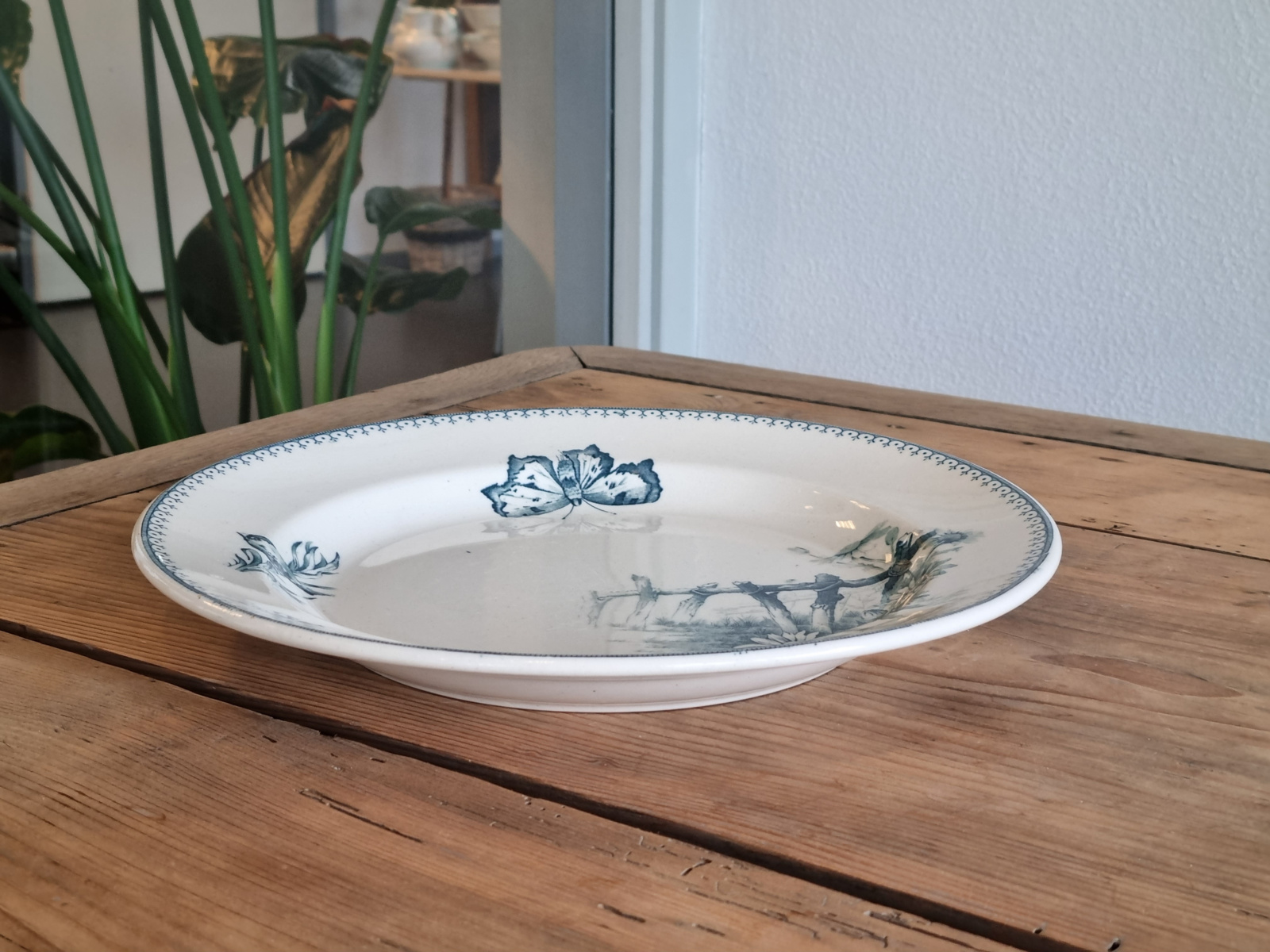 Petrus Regout Malaga petrol Pannenkoekenbord 30 cm