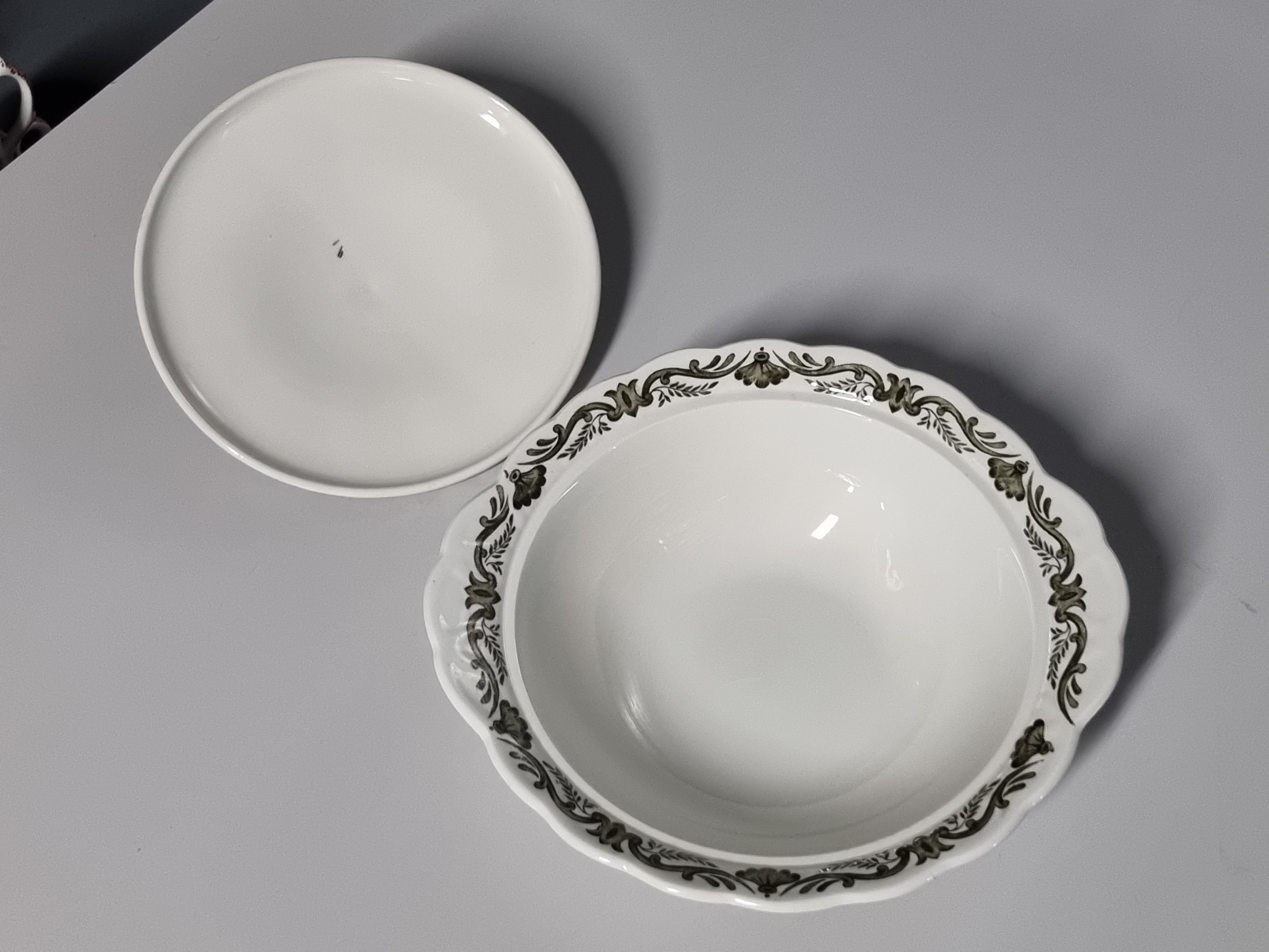 Engels Ridgway Windsor groen gekleurd dekschaal terrine