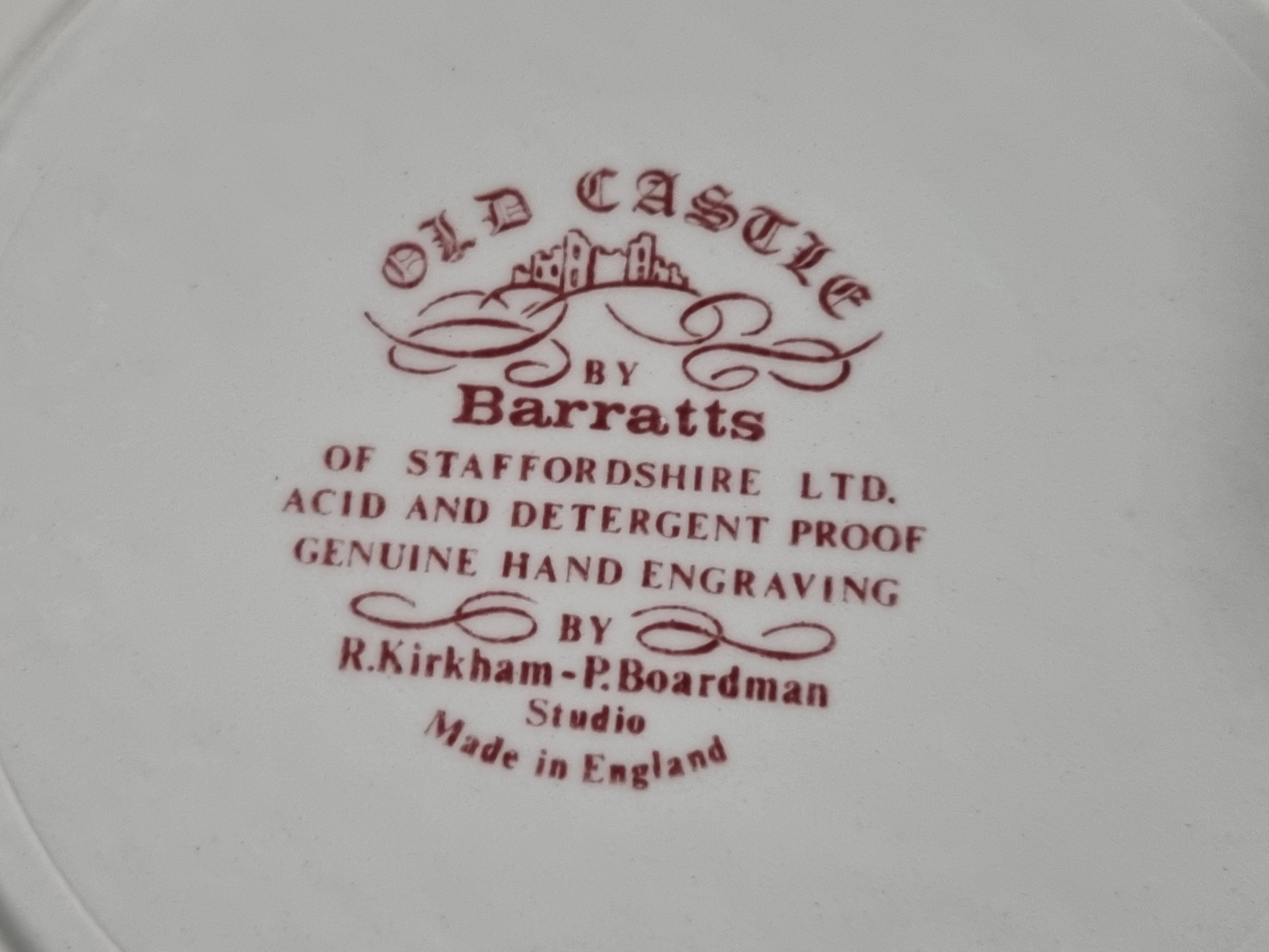 Engels rood Barrats decor Old Castle plat bord 25 cm