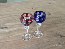 Boheems Kristal Glas set van 2x op voet 12,5 cm