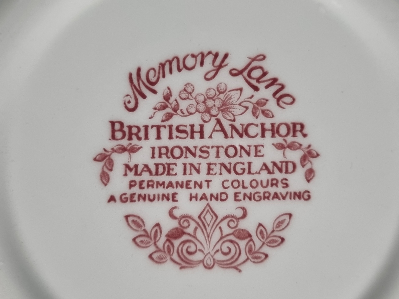 Engels rood British Anchor Memory Lane hoge ronde schaal 23 cm