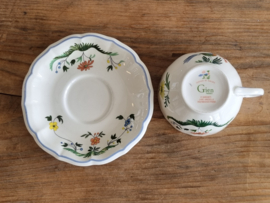Frans GIEN decor Oiseaux de Paradis Kop en schotel