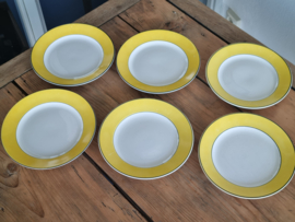 Societe Ceramique Christiania geel set 6x Ontbijtbordje 20 cm