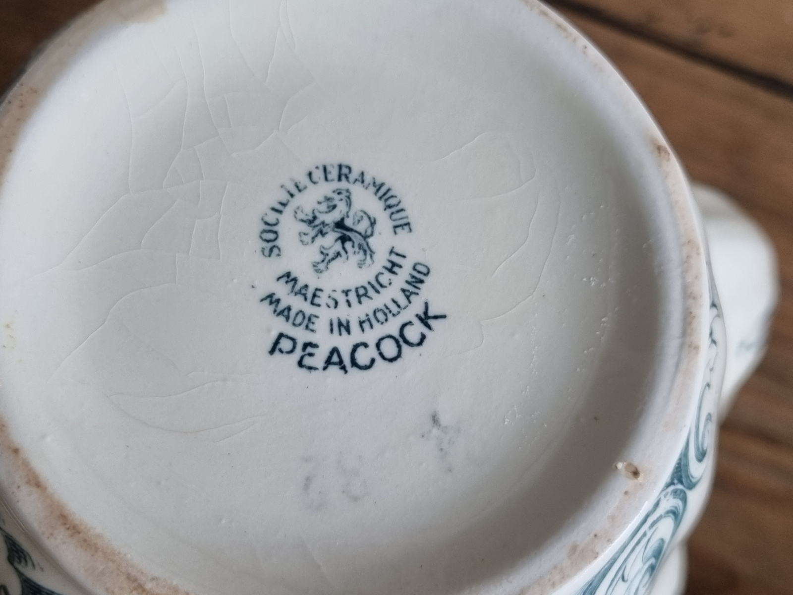 Peacock groen Societe Ceramique koffiepot
