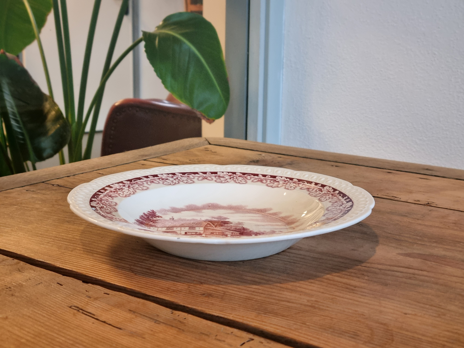 Boerenhoeve Rood Societe Ceramique diep pasta curry bord 24 cm