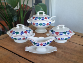 Oud Boerenbont Societe Ceramique 483a zeldzaam Kinderservies 5-delig