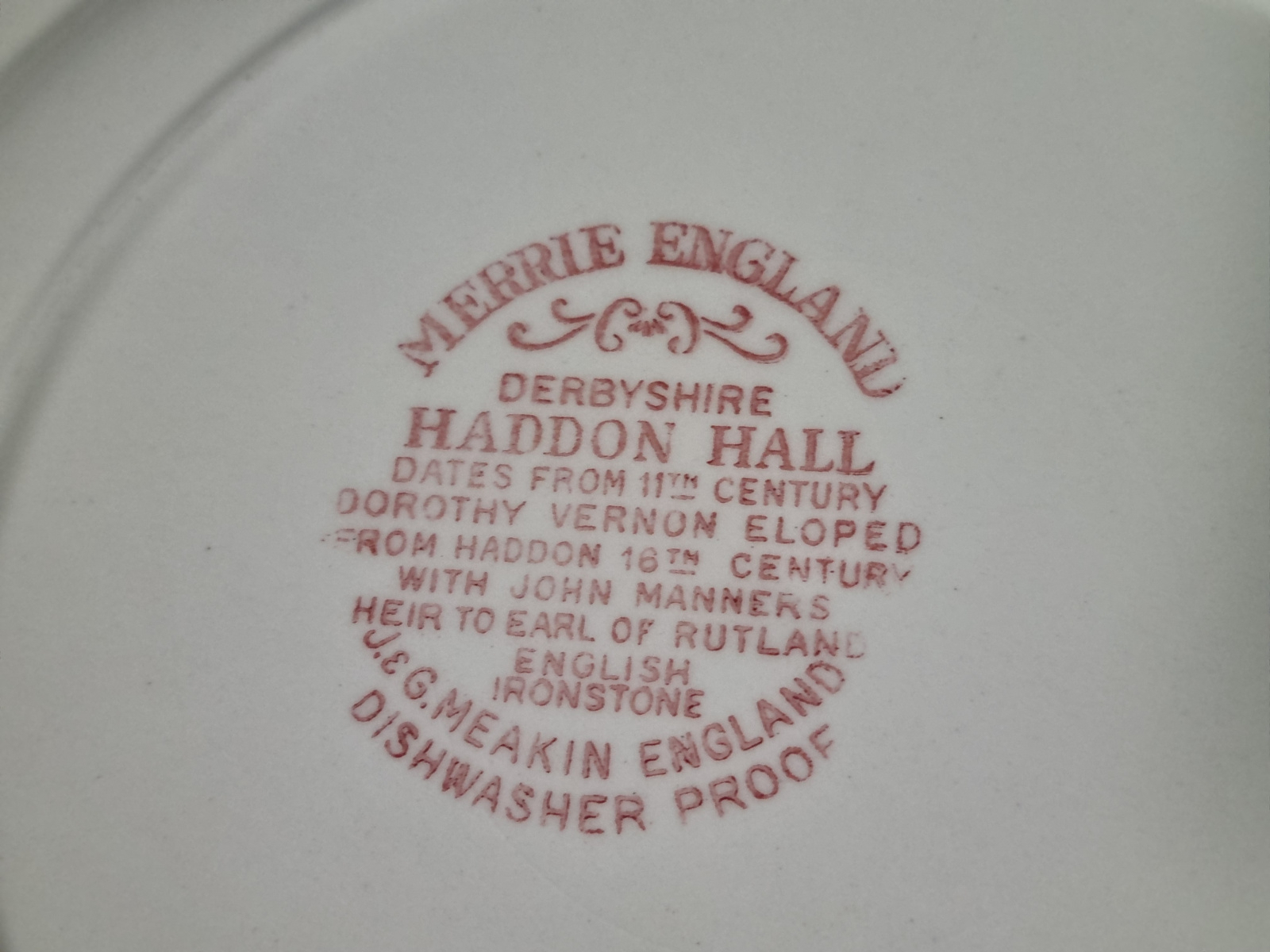 Engels rood Meakin Merrie England dinerbord 25 cm